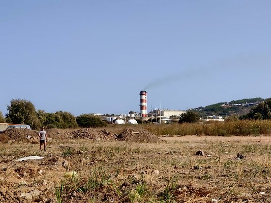 Beach by the electricity plant